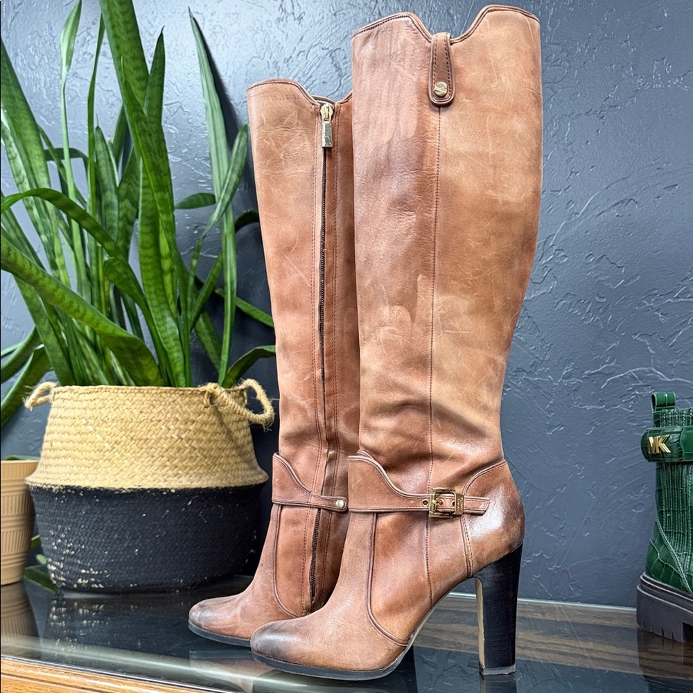 Vince Camuto Tall Tan Leather Heeled Boots